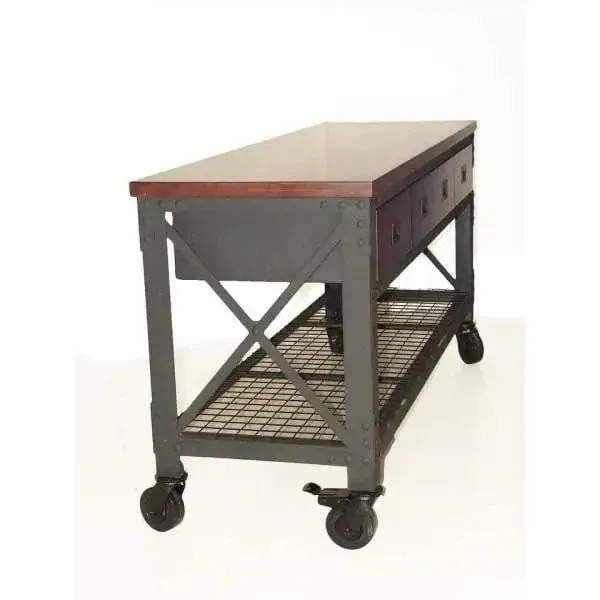 Building Products 72 in. 3-Drawers Rolling Industrial Workbench and Wood Top - Image 3