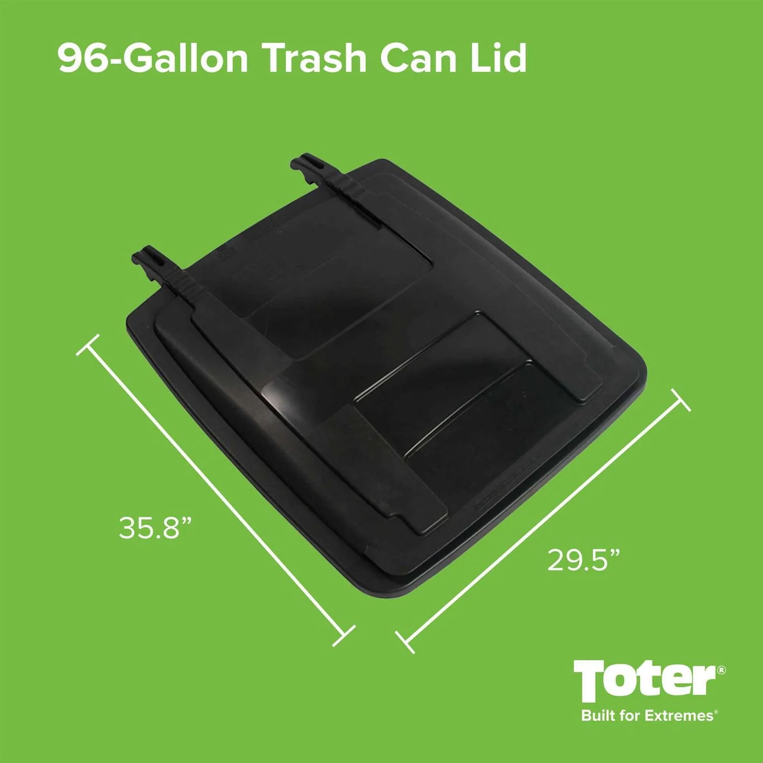 Toter Replacement Lid Kit For 96 Gallon Two-Wheel Trash Cans - 25596 79296 - Image 3