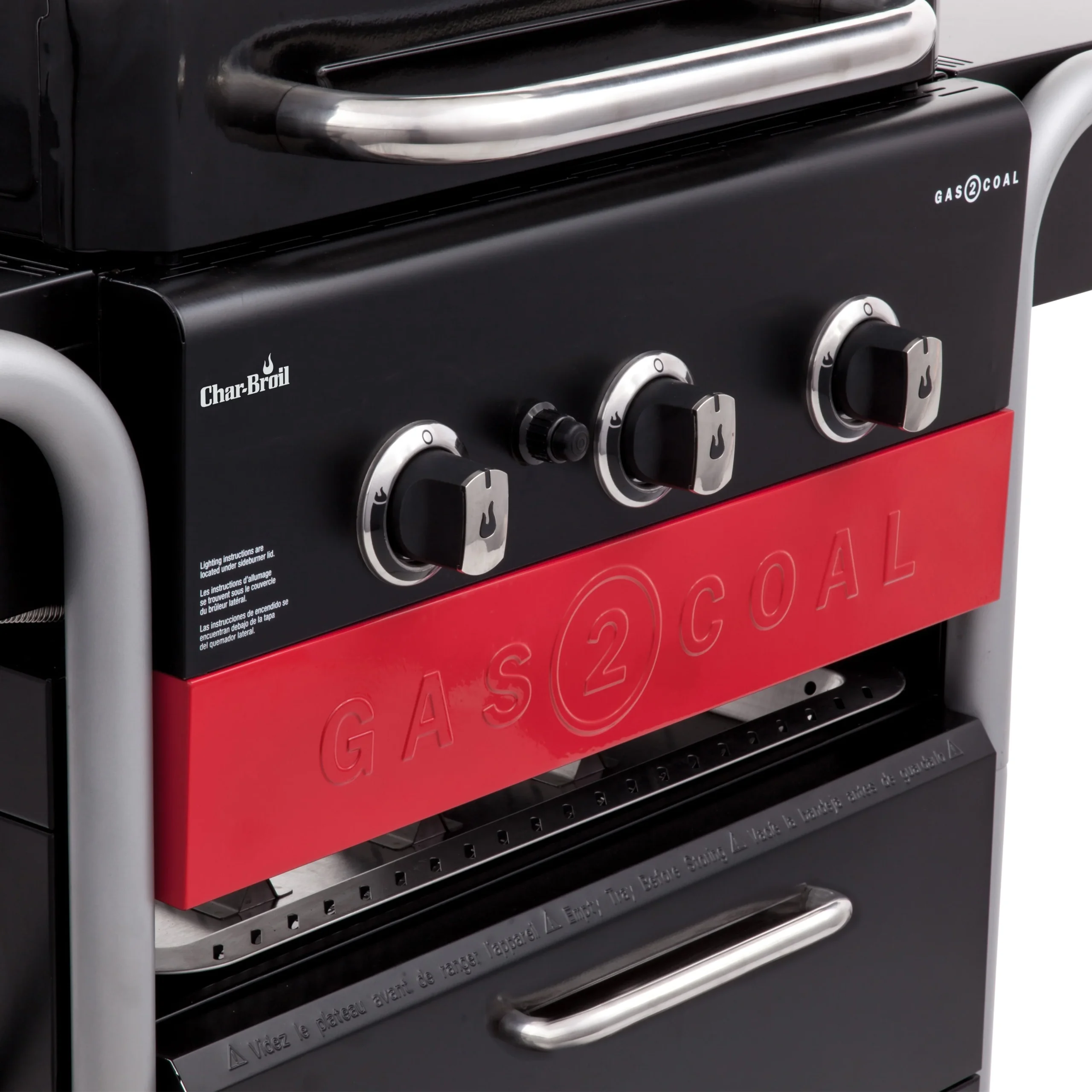 Gas2Coal 3-Burner LP Gas & Charcoal Outdoor Combination Grill - Image 9