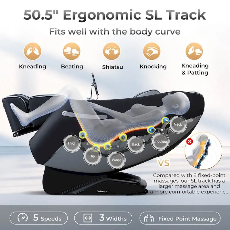 Costway Zero Gravity SL Track Full Body Massage Chair With Waist Heating - Image 7