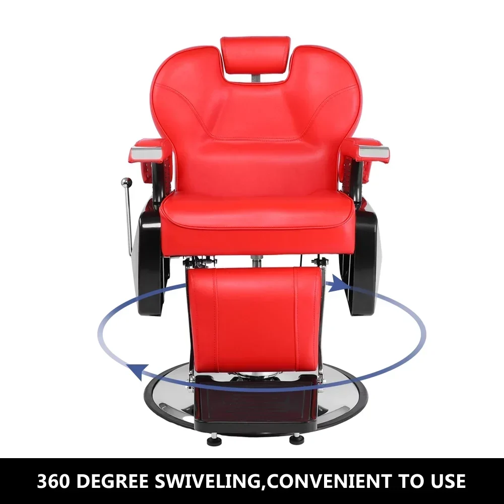 OmySalon Reclining Hydraulic Barber Chair, Black, 38.2 x 27.6 x 39.4 in - Image 7