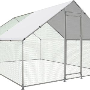 Metal Walk-In Chicken Coop Poultry Cage With Anti-UV Cover - Multiple Sizes