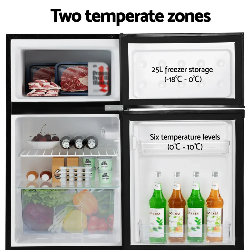 Devanti Bar Fridge Mini Freezer Refrigerator, 80L, Black - Image 4
