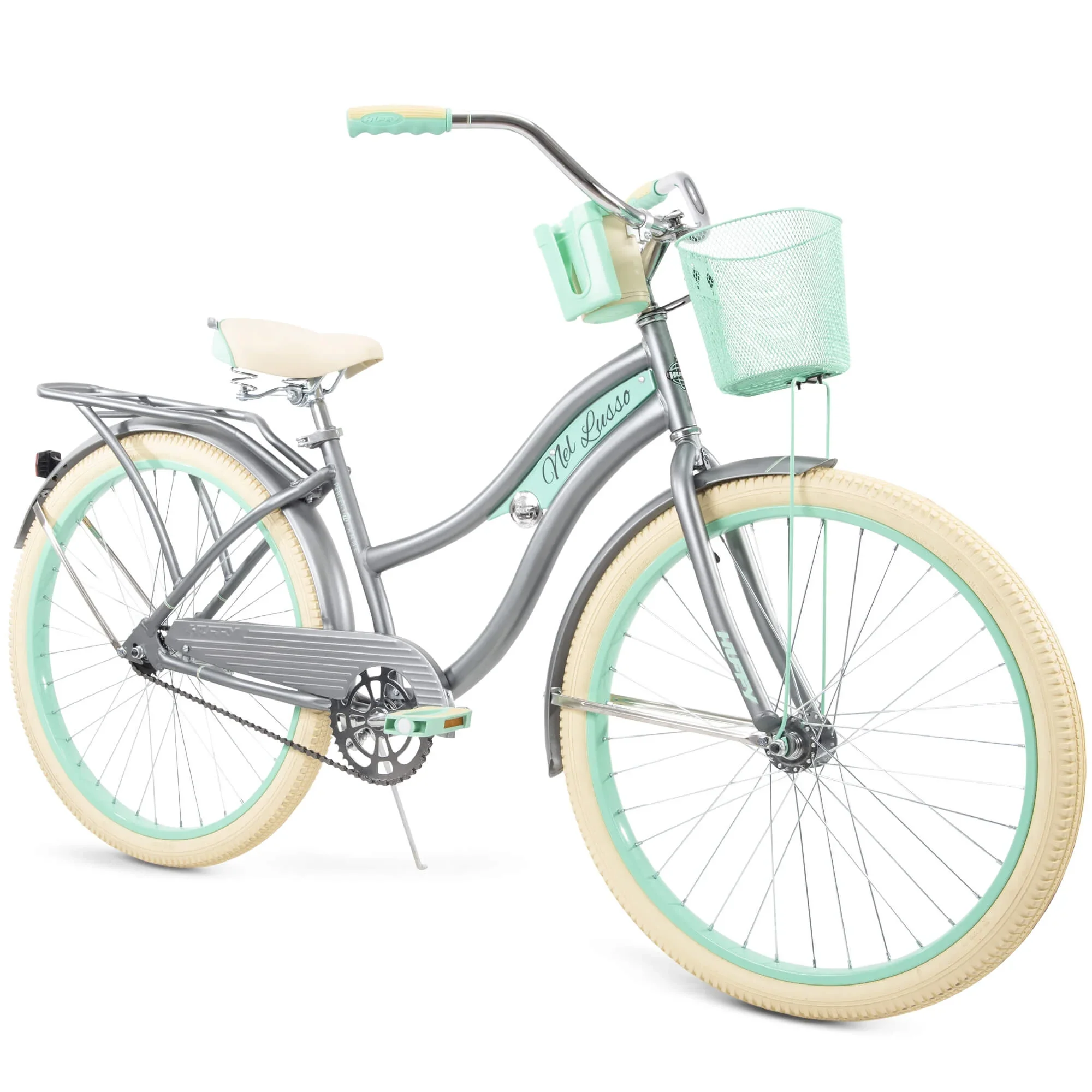 2025 nel Lusso Classic Cruiser Bike with Perfect Fit Frame, Women's, Light Blue, 26" - Image 2