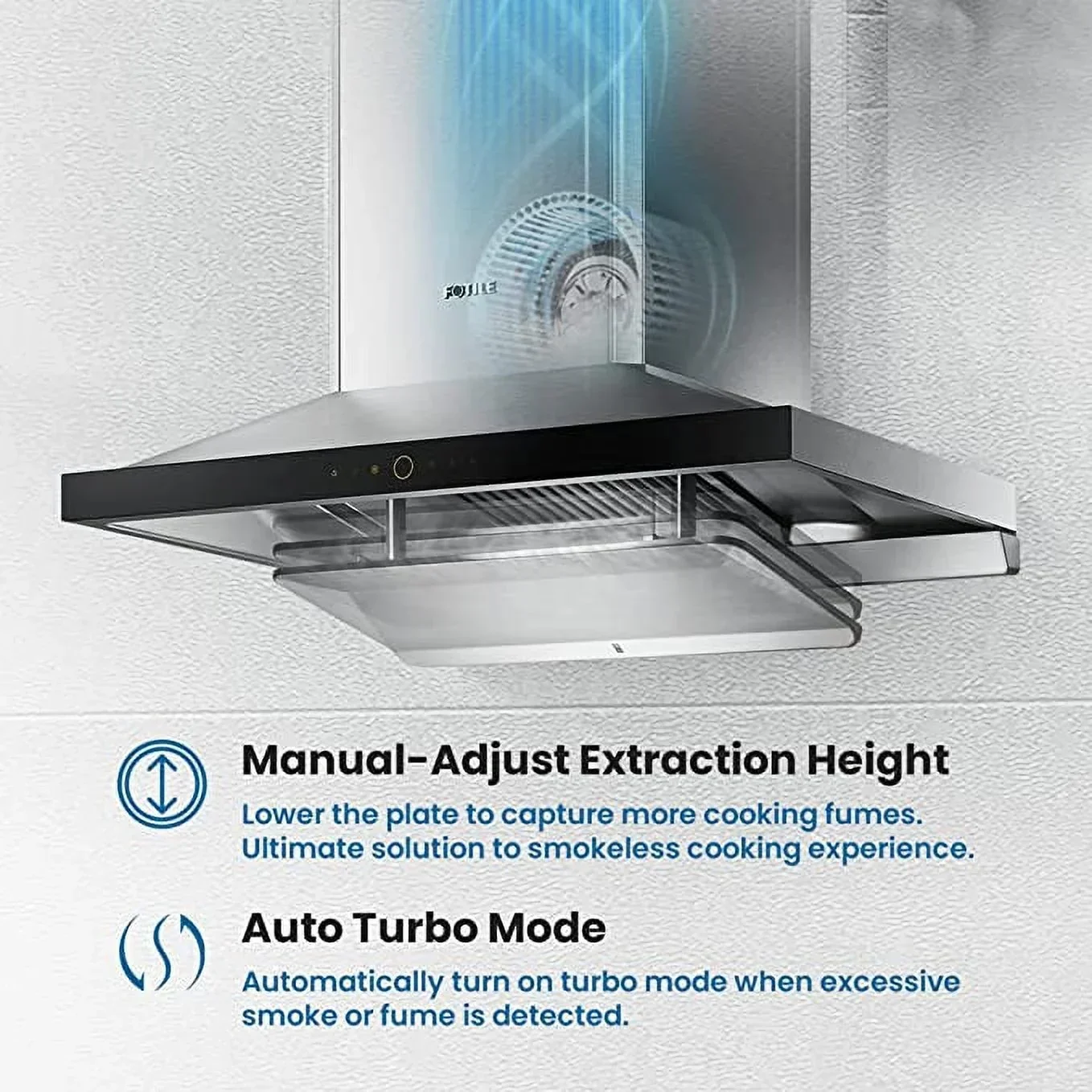 FOTILE Wall Mount Range Hood, 36 inch, 1000 CFM, Stainless Steel - Perimeter Vent Series - Image 5