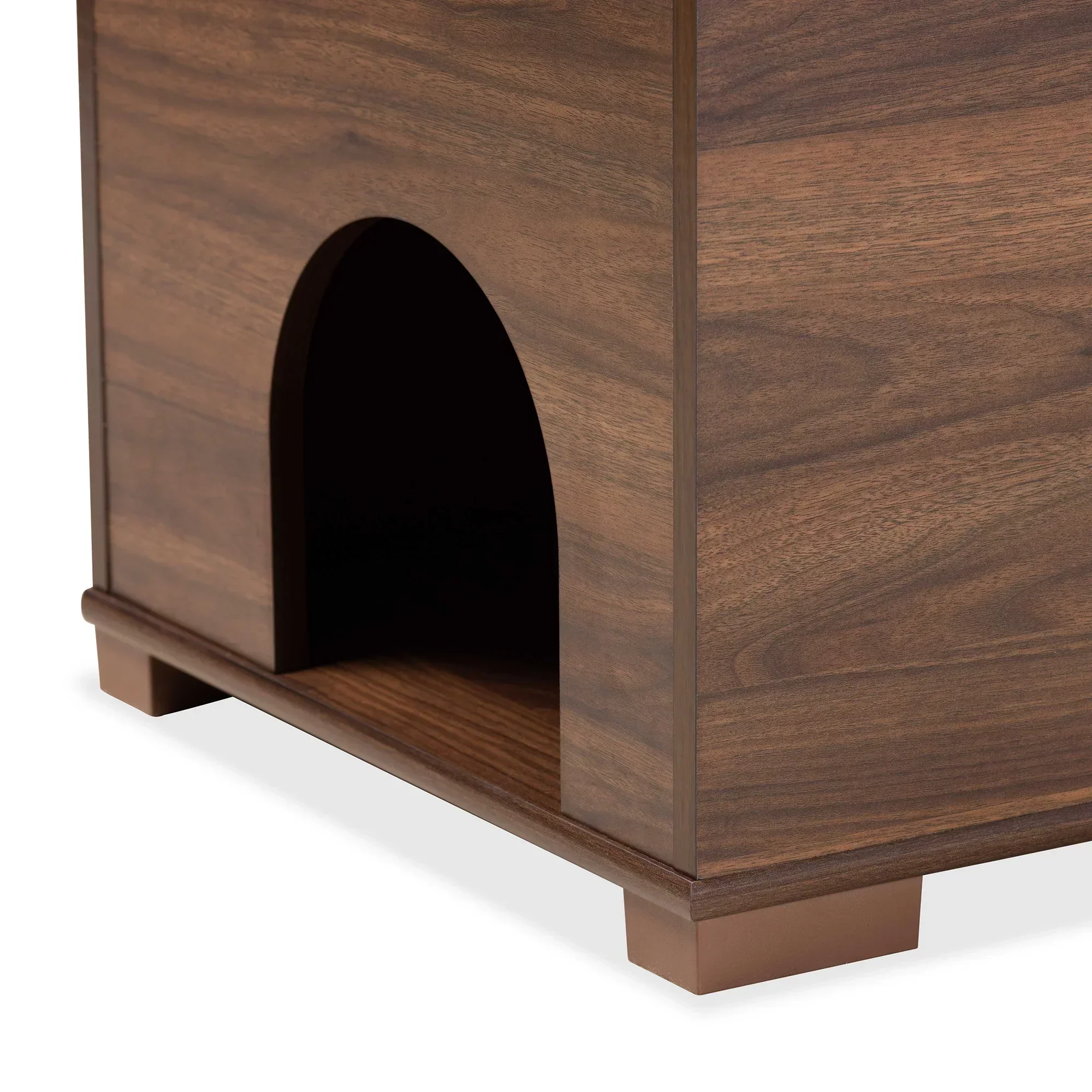 Baxton Studio Cat Litter Box Cover House, Walnut Brown, 35.40 x 18.90 x 20.10 in - Mariam - Image 6