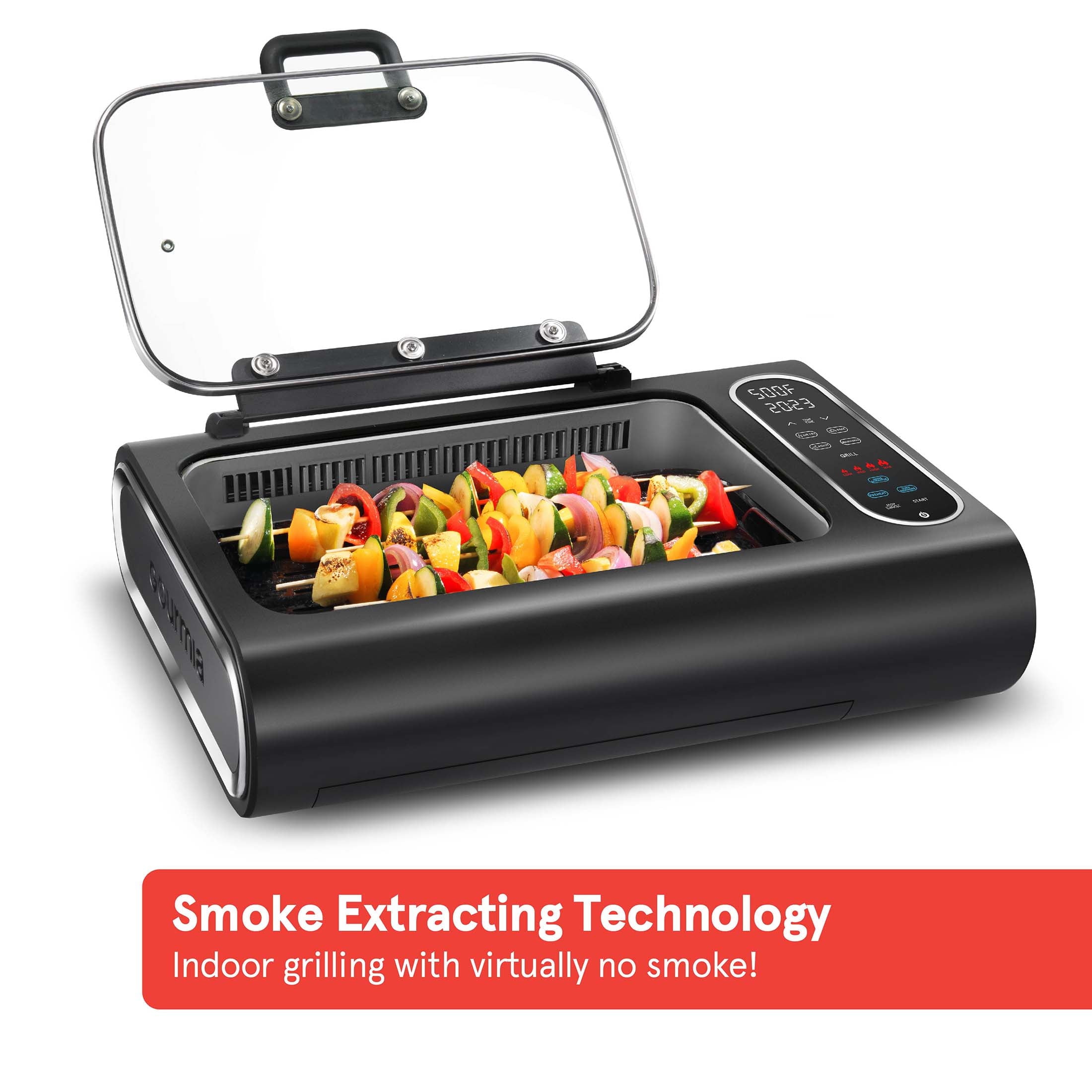 FoodStation Indoor Smokeless Grill with Guided Cooking. Black - Image 3