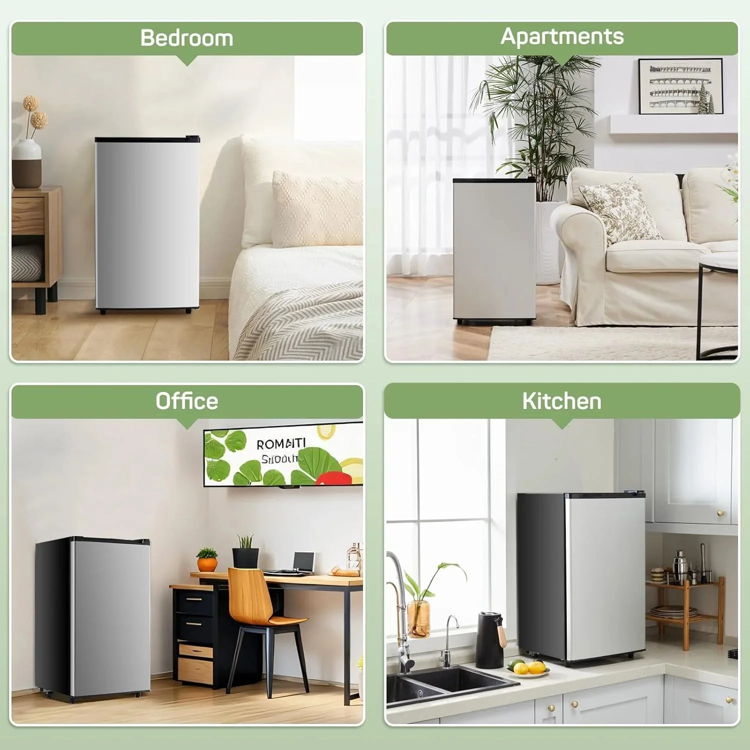 Mini Refrigerator With Internal Freezer, 3.2 Cu. Ft, Black, 17.5 x 17.7 x 31.5 in - Image 10