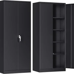 Atripark Metal Storage Cabinet with Lock, 72" Lockable Garage Tool Cabinet with Doors