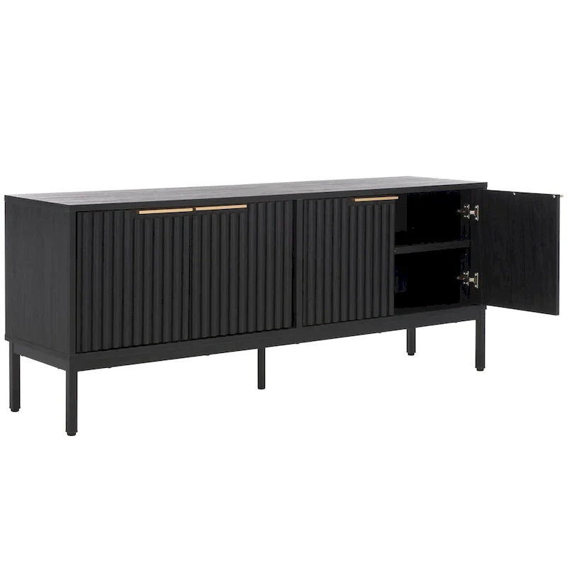 SAFAVIEH Deandra 4-Door Media Stand for Entertainment - Accommodates Up to 65-Inch Flat Screen TV - Dimensions: 60.8" W x 17.7" D x 24.6" H - Image 44