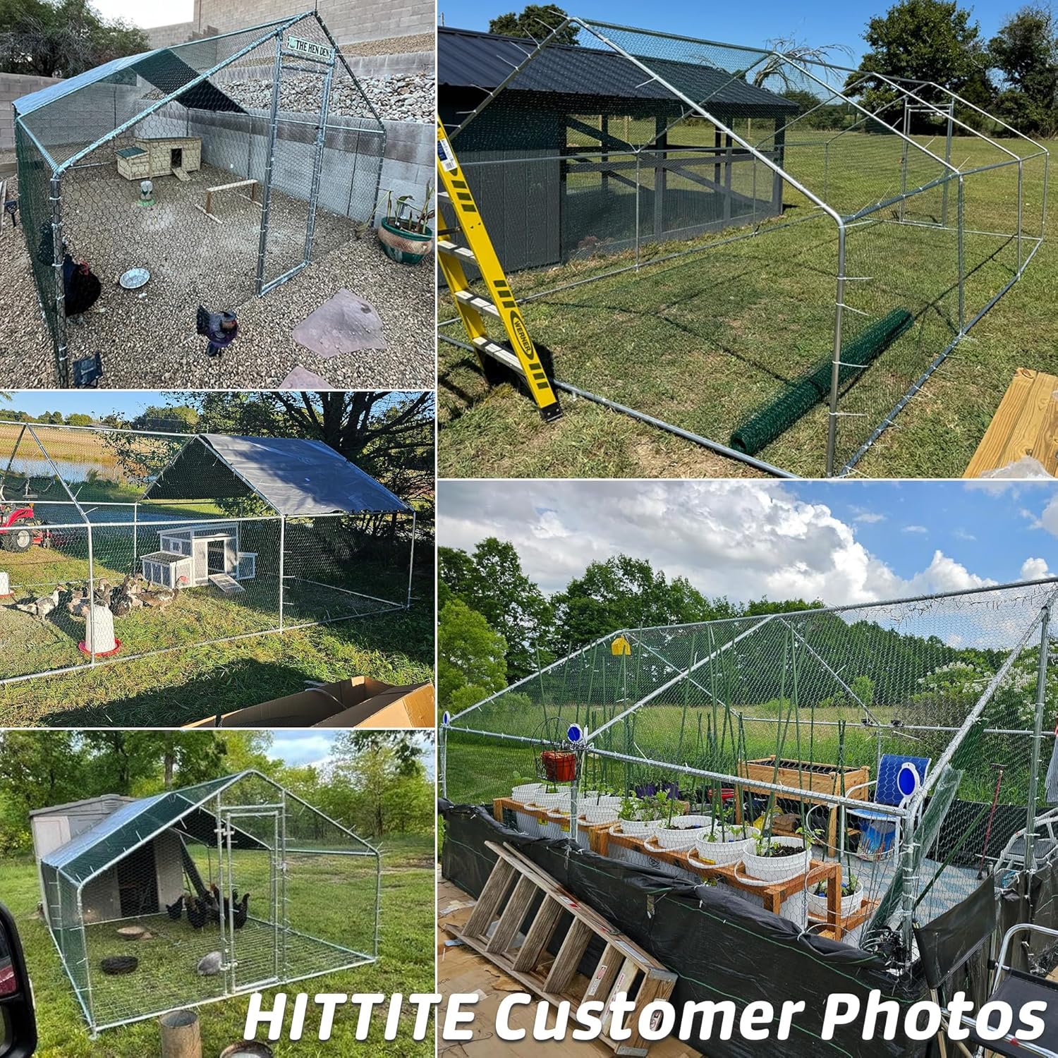 HITTITE Large Metal Chicken Coop With Run 19.19 x 9.84 x 6.56 ft - Walk-In Poultry Cage - Image 9