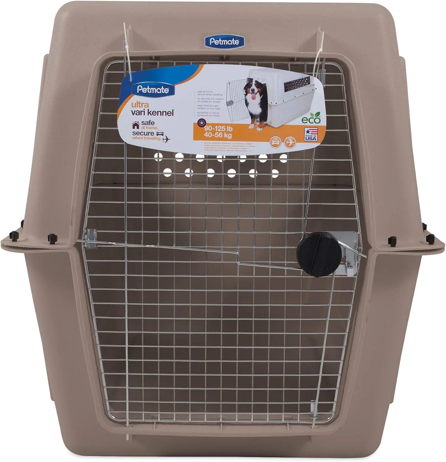 Petmate Ultra Vari Dog Travel Kennel, 48 in Long, 90 to 125 lbs - Taupe Black - Image 3