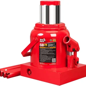 BIG RED 50 Ton Low Profile Hydraulic Bottle Jack Welded Construction for Automotive & Heavy Lifting