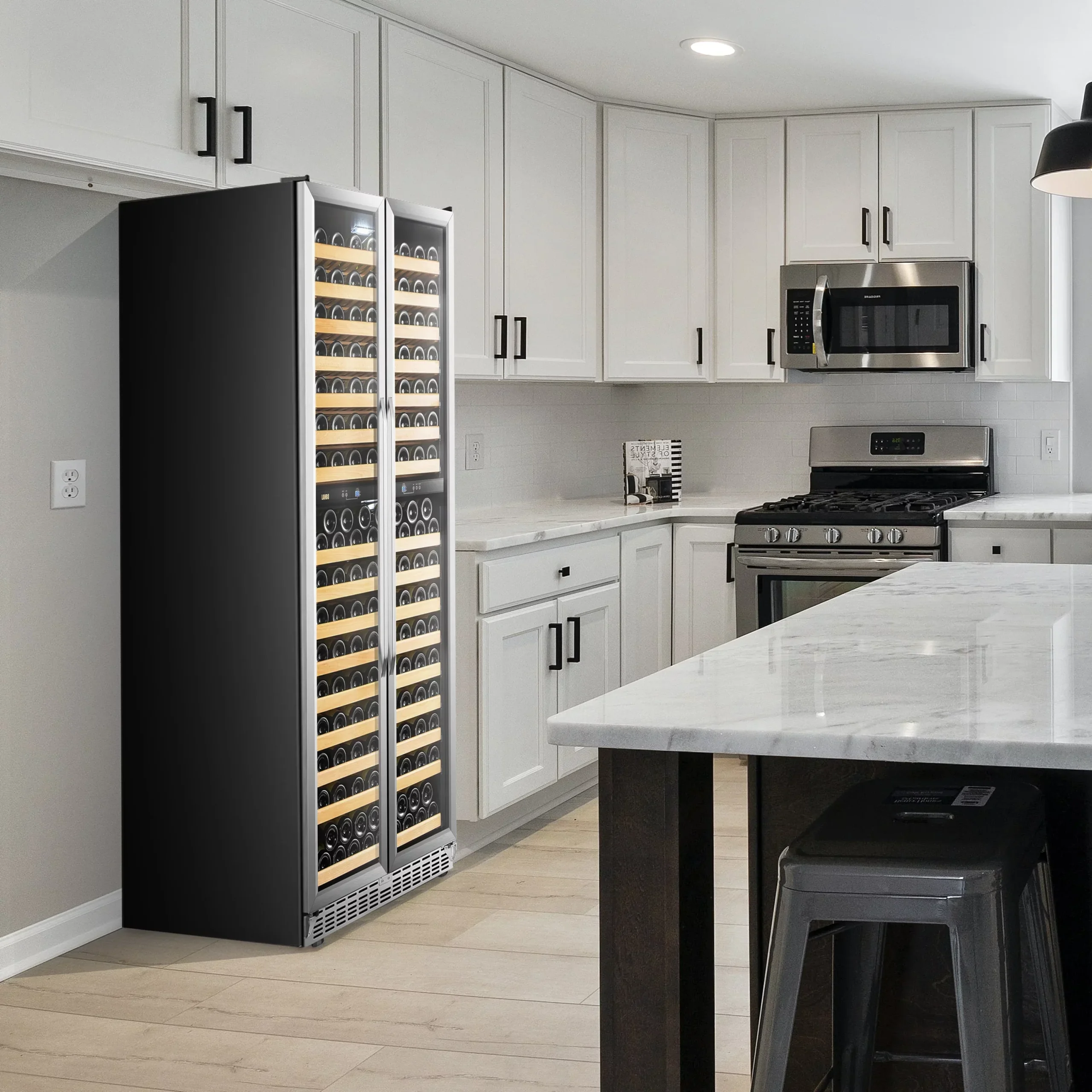 Lanbo 32 Inch 287 Bottle Dual Zone Compressor Freestanding Wine Refrigerator - LW328DD - Image 10