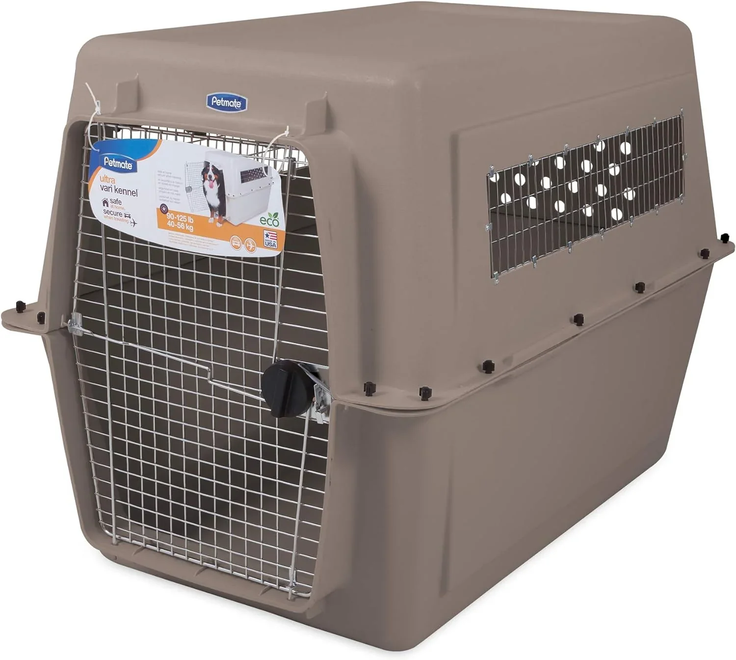 Petmate Ultra Vari Dog Travel Kennel, 48 in Long, 90 to 125 lbs - Taupe Black - Image 18