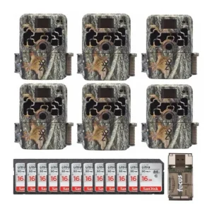 Browning Trail Cameras Dark Ops Extreme (6-Pack) w/ 16GB Cards Bundle – Camouflage