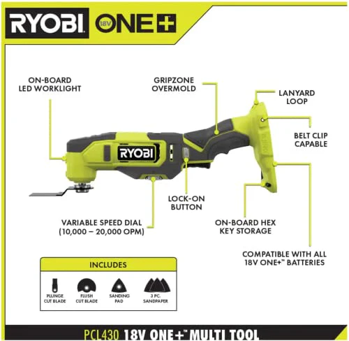 RYOBI ONE+ 18V Cordless 6-Tool Combo Kit with Drill, Impact Driver, Saw, Multi-Tool & LED Light - Image 3