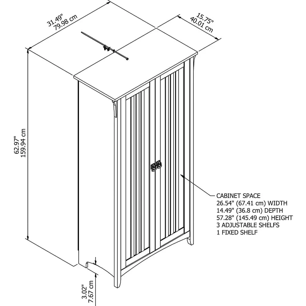 Tall Freestanding Storage Cabinet With Doors And 5 Shelves - Image 8