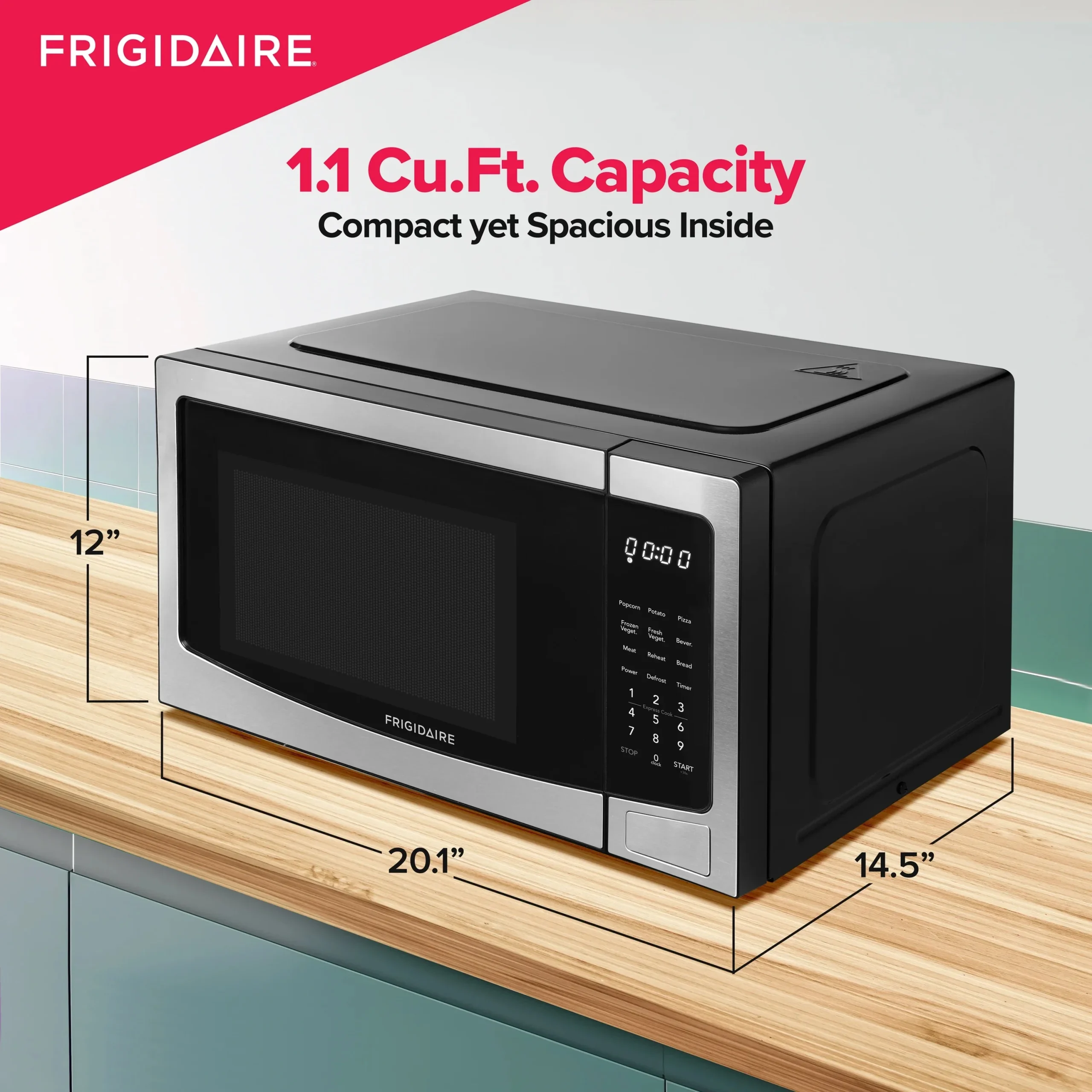 Frigidaire Countertop Microwave Oven, 1.1 Cu. Ft., Stainless Steel - EMW1120 - Image 5