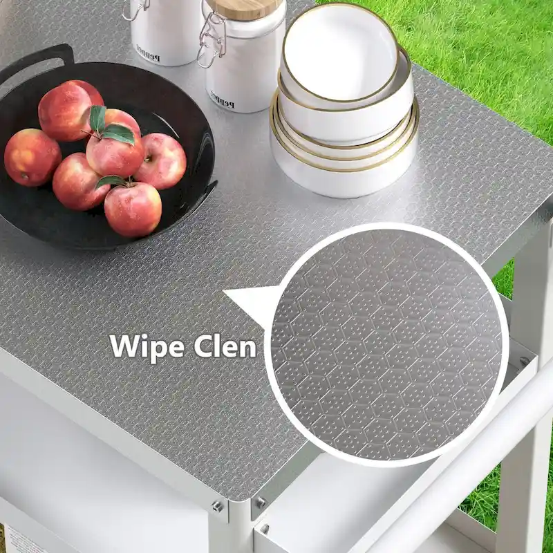 Portable Kitchen Island Grill Cart for Patios - Image 19