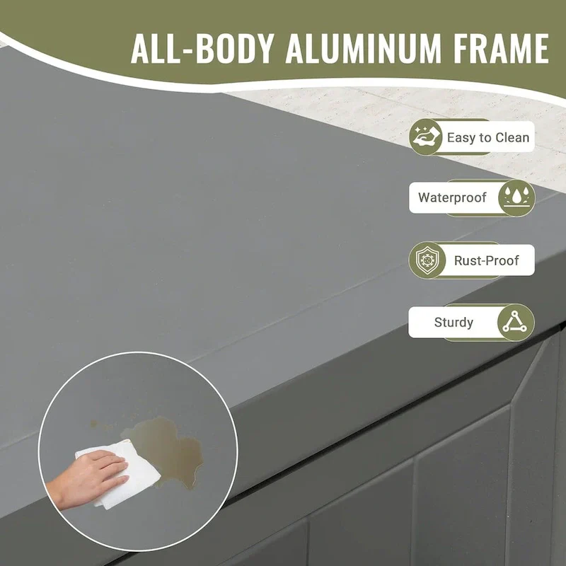 Freestanding Outdoor Kitchen Island with Storage and Prep Table - Grill Storage Cabinet - Image 3