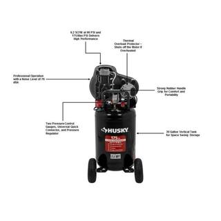 30-Gallon 175 PSI Oil-Lubricated Belt-Drive Portable Air Compressor - Model C304H - Image 8