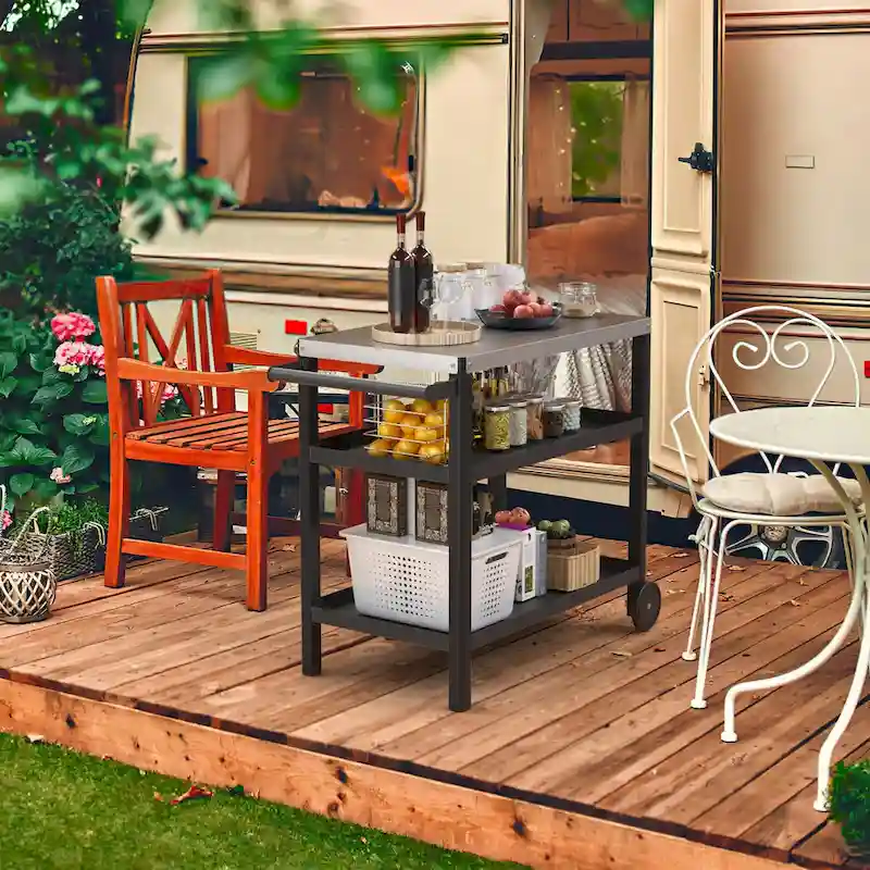 Portable Kitchen Island Grill Cart for Patios - Image 4