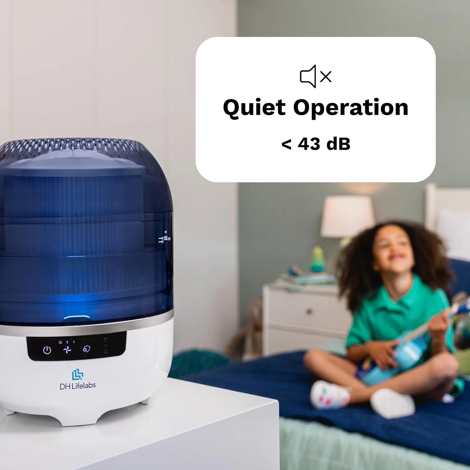 Bedroom Evaporative Humidifier, Humidifier and Air Purifier in One, with HOCL Generator, Mildew Remover, Pet Smoking Odor Eliminator, 538 Square Feet, Blue - Image 16
