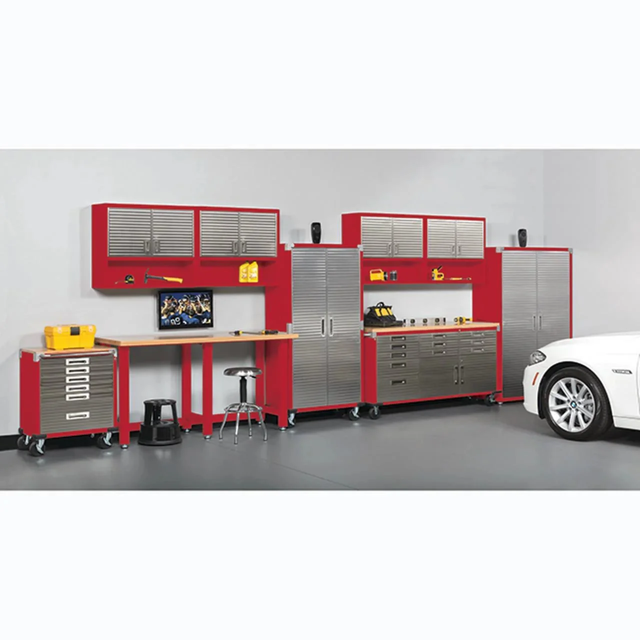 Seville Classics UltraHD Rolling Storage Cabinet, Granite, 36in W x 18in D x 72in H - Image 20