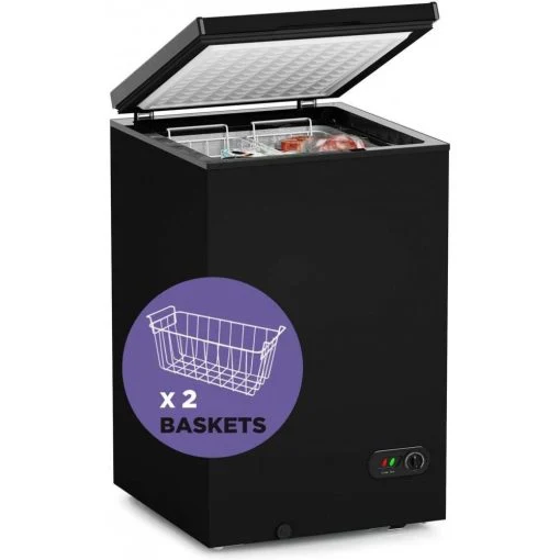 Northair Chest Freezer, 3.5 Cu Ft, 2 Removable Baskets, Black - Image 2