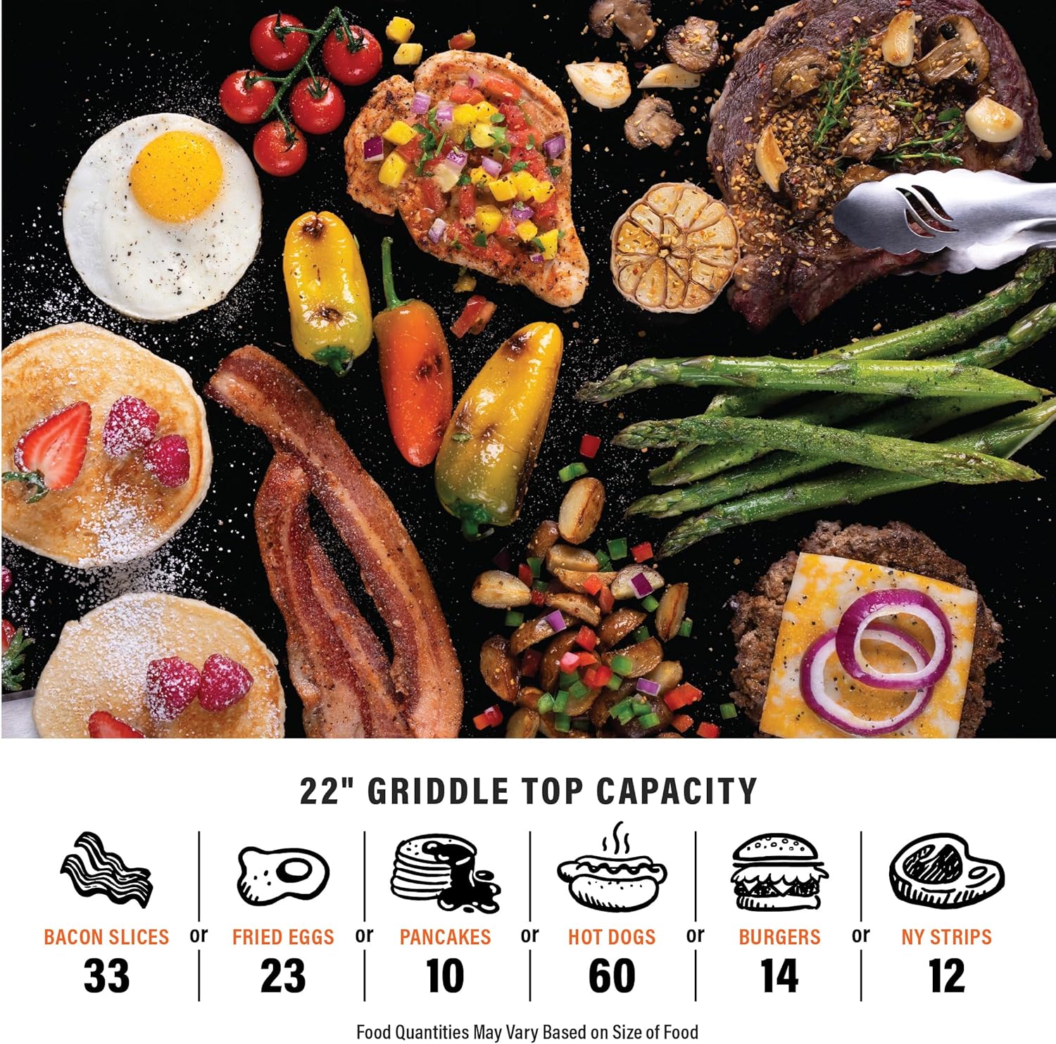 Blackstone 1666 22” Tabletop Griddle with Stainless Steel Faceplate, Powder Coated Steel, Black - Image 20