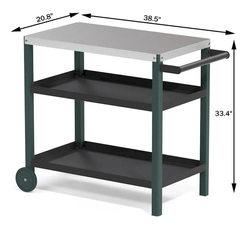 Portable Kitchen Island Grill Cart for Patios - Image 34