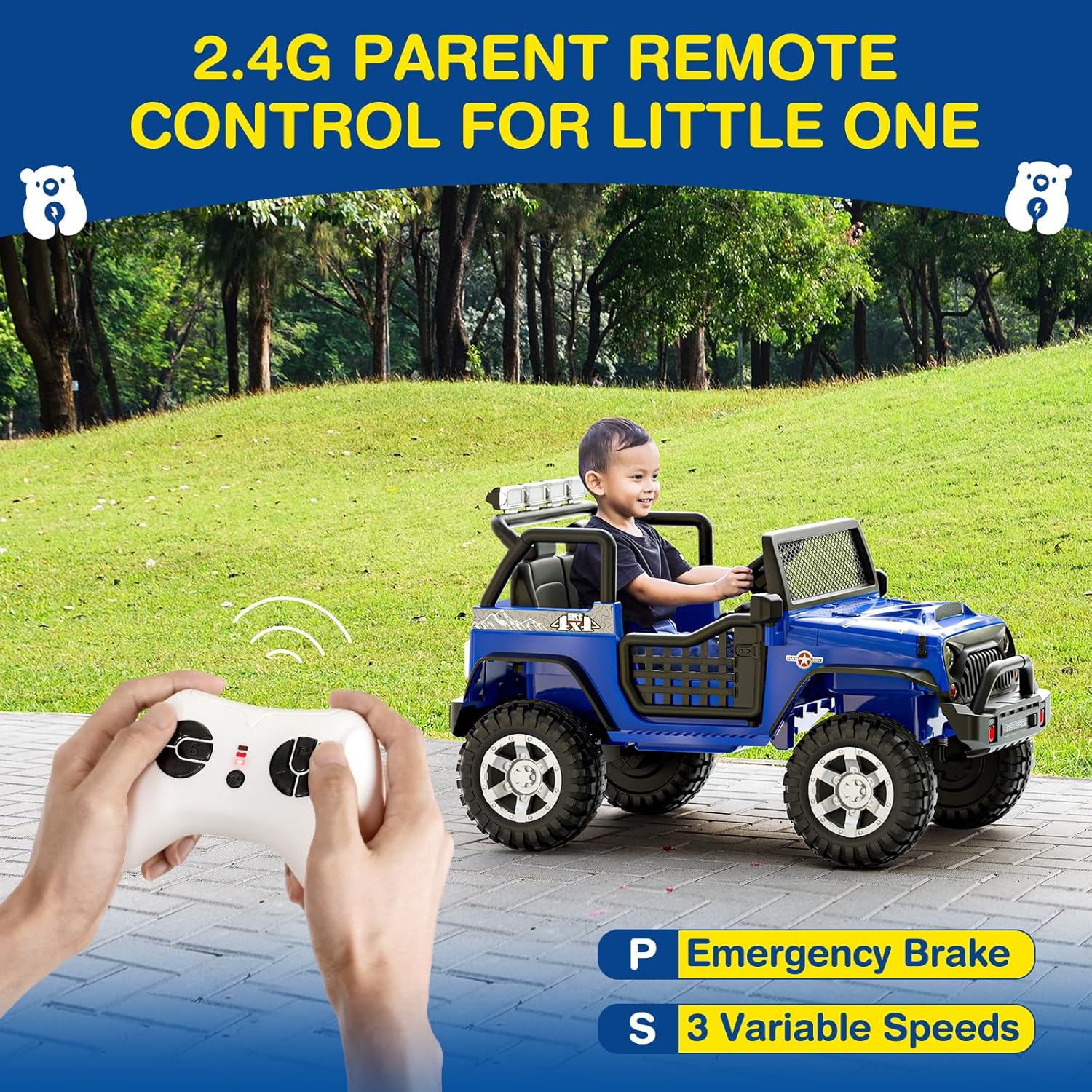 L8 Ride On Car 2 Seater 12V Kids Electric Car Remote Control 4-Wheel Suspension Bluetooth Speaker - Image 16