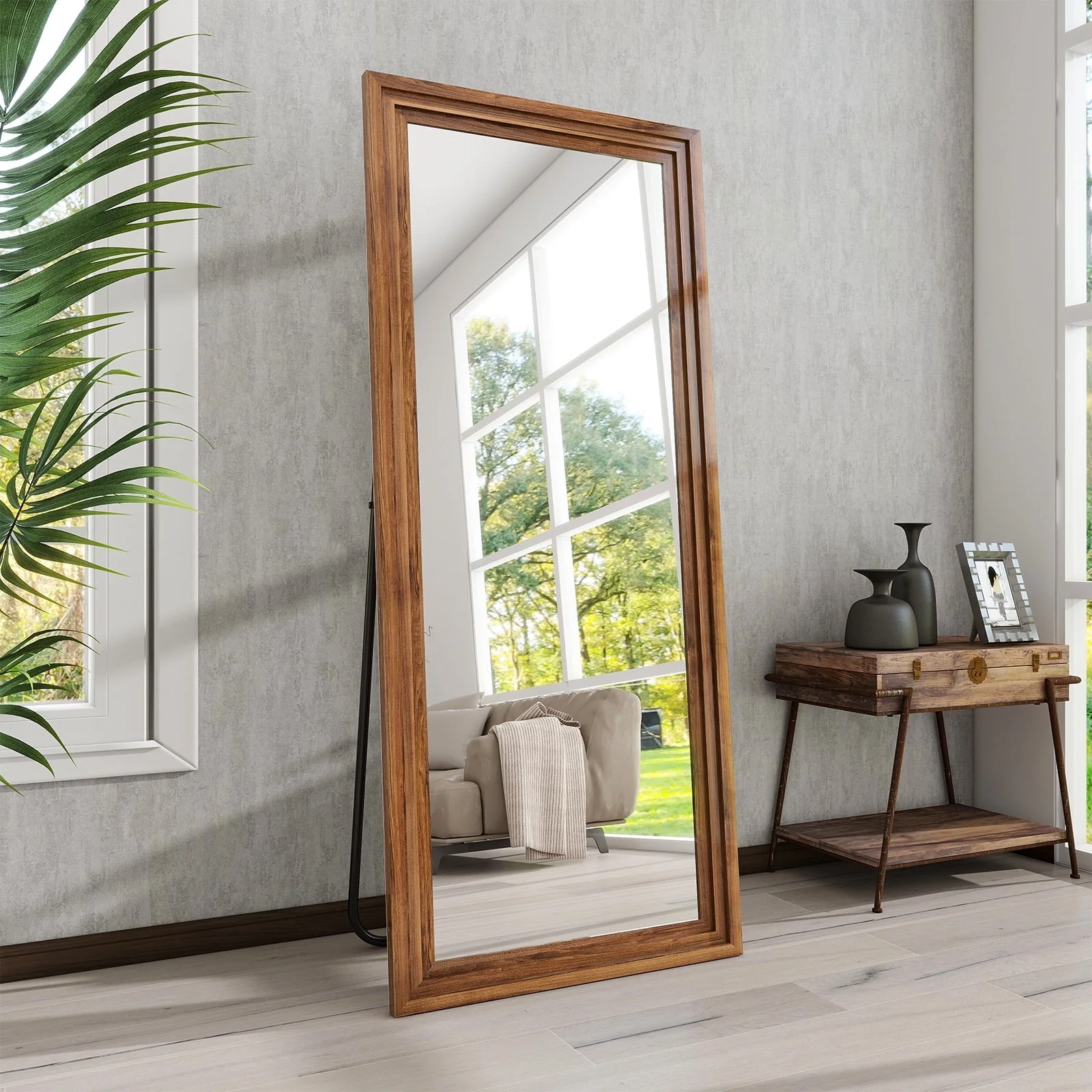 BEAUTYPEAK Full Length Floor Mirror With Stand, 64 x 21 in, Retro White - Image 13