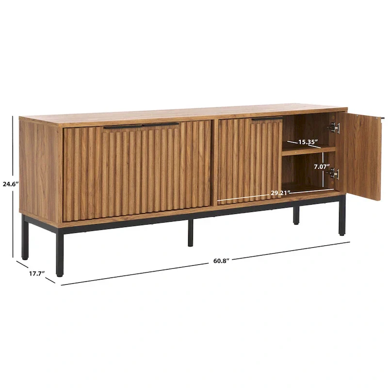 SAFAVIEH Deandra 4-Door Media Stand for Entertainment - Accommodates Up to 65-Inch Flat Screen TV - Dimensions: 60.8" W x 17.7" D x 24.6" H - Image 22