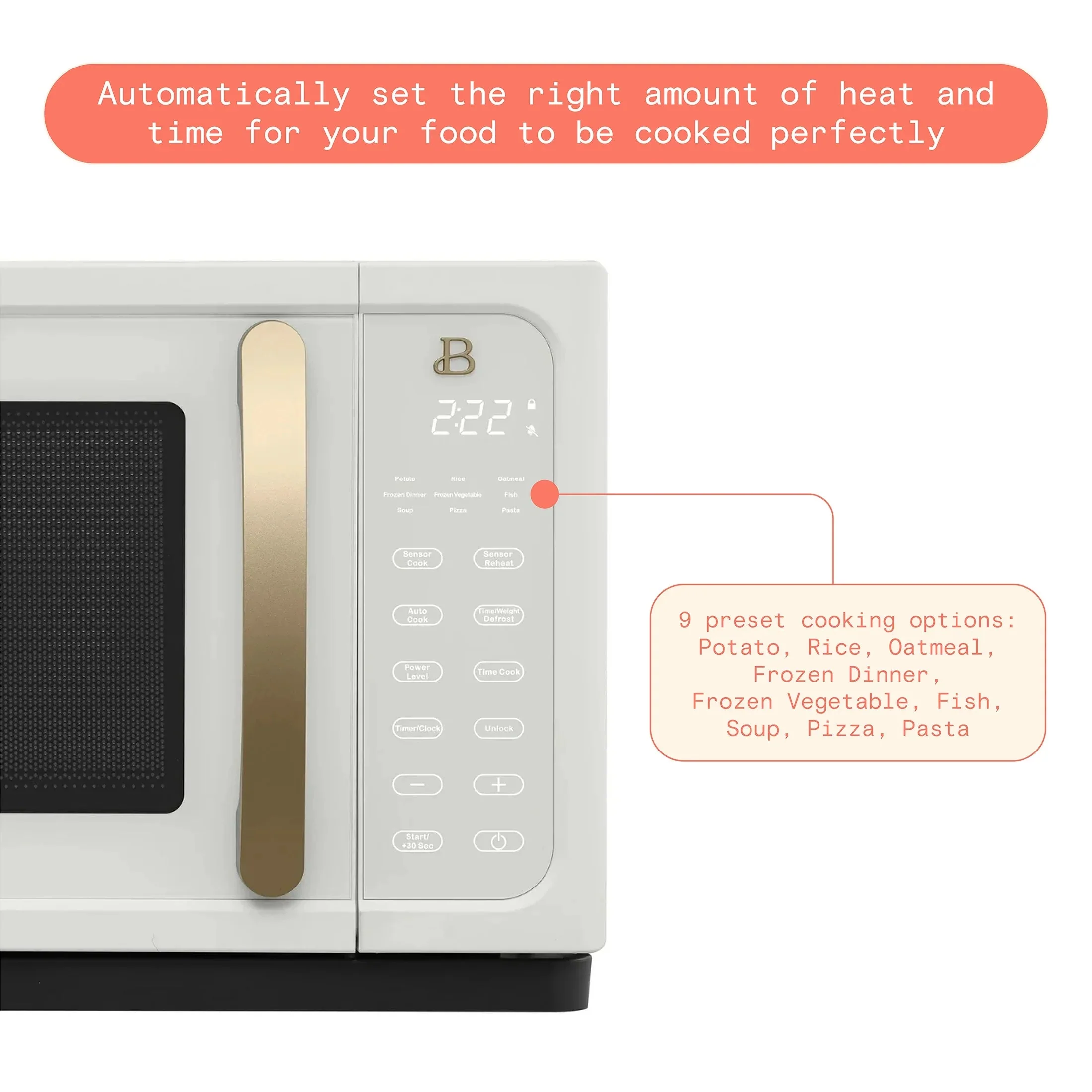 Beautiful 1.1 Cu ft 1000 Watt Sensor Microwave Oven, White Icing - BFCMS811WEST10 - Image 11