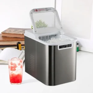 CJC Countertop Ice Maker With Carry Handle, Basket, Scoop, 110V