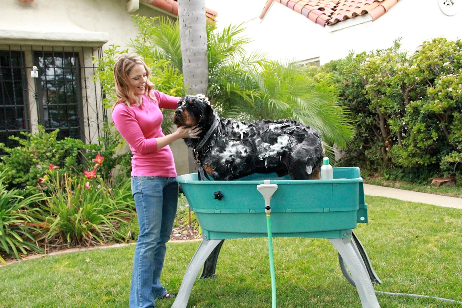 Booster Bath Large Elevated Pet Bathing Tub With Teal Steps Combo - 45 in x 21.25 in x 15 in - Image 11