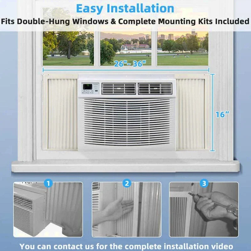 10000 BTU Quiet Window Air Conditioner With Remote, Eco Mode And Dehumidifier - Image 9
