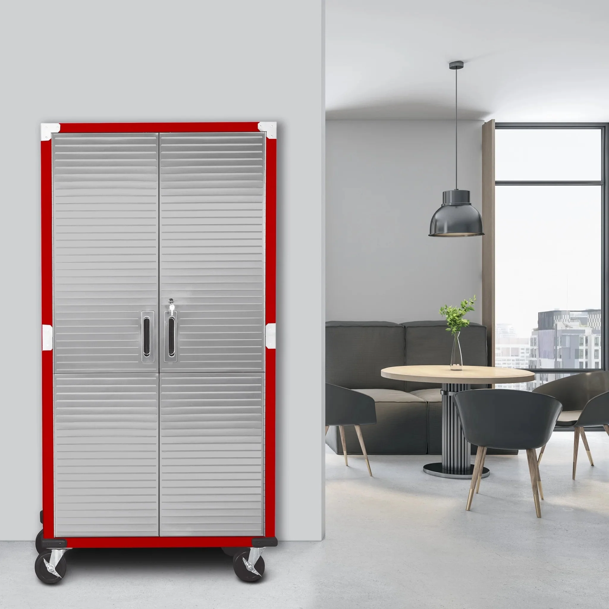 Seville Classics UltraHD Rolling Storage Cabinet, Granite, 36in W x 18in D x 72in H - Image 17