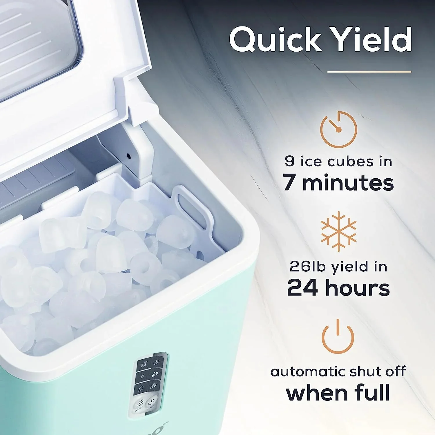 Igloo Self-Cleaning Countertop Ice Maker, 1.5 qt, 26 lbs/24 Hours, Aqua - Image 7