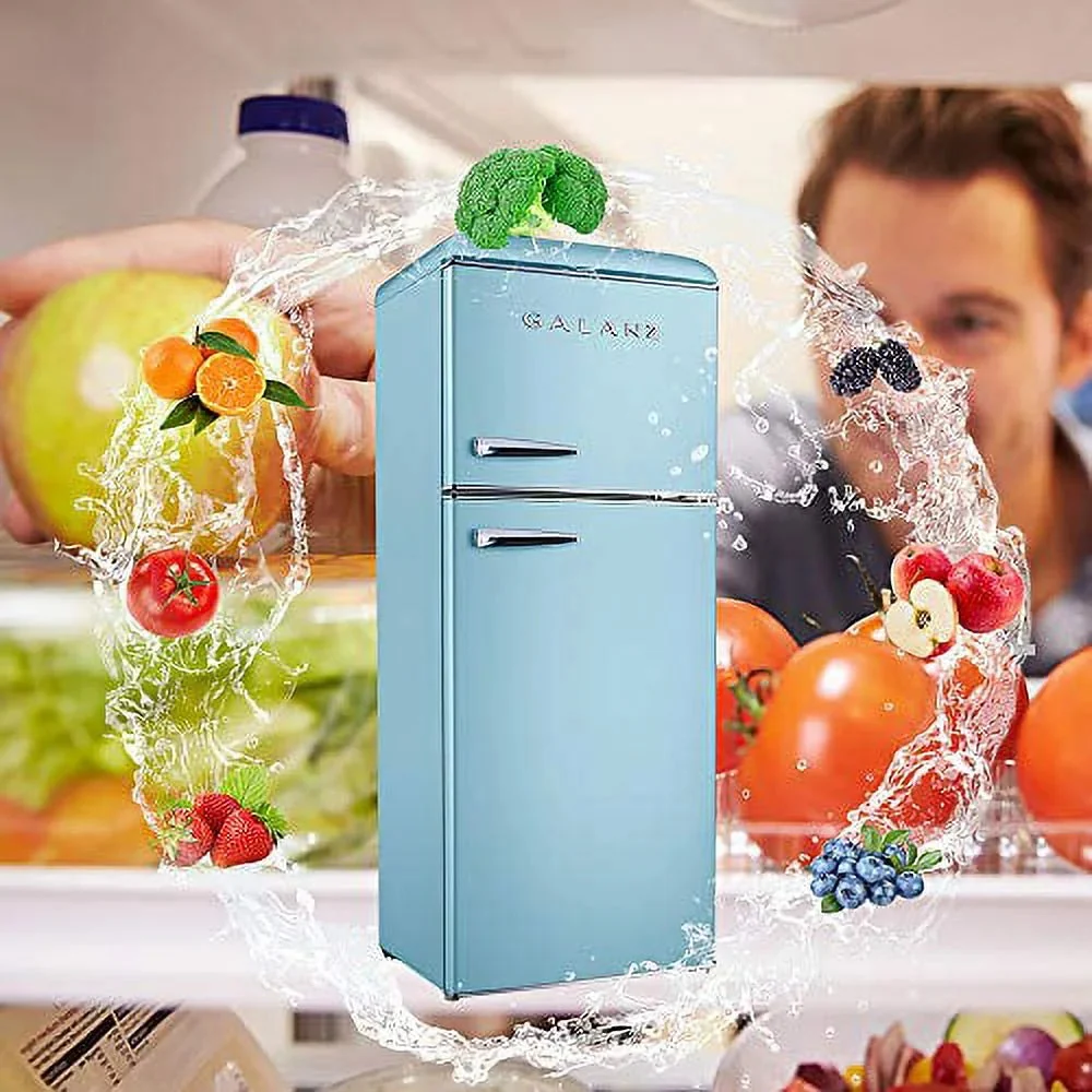 Galanz Top Mount Refrigerator 10.0 Cu Ft Blue 23.74 x 27.48 x 61.81 in - GLR10TBEEFR - Image 5