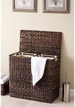 Sofia + Sam Oversized Divided Seagrass Hamper With 2 Canvas Liners, 28 x 14 x 27 Inches - 4602 - Image 20