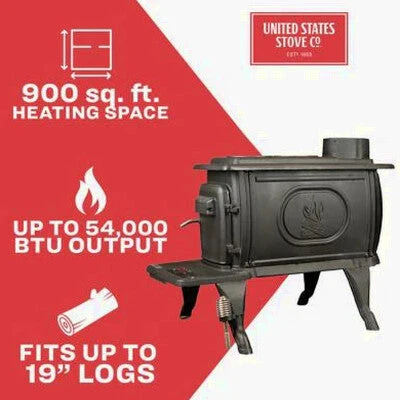 Logwood Cast Iron Wood Stove, 900 Sq. Ft., EPA Exempt - 1269E - Image 3