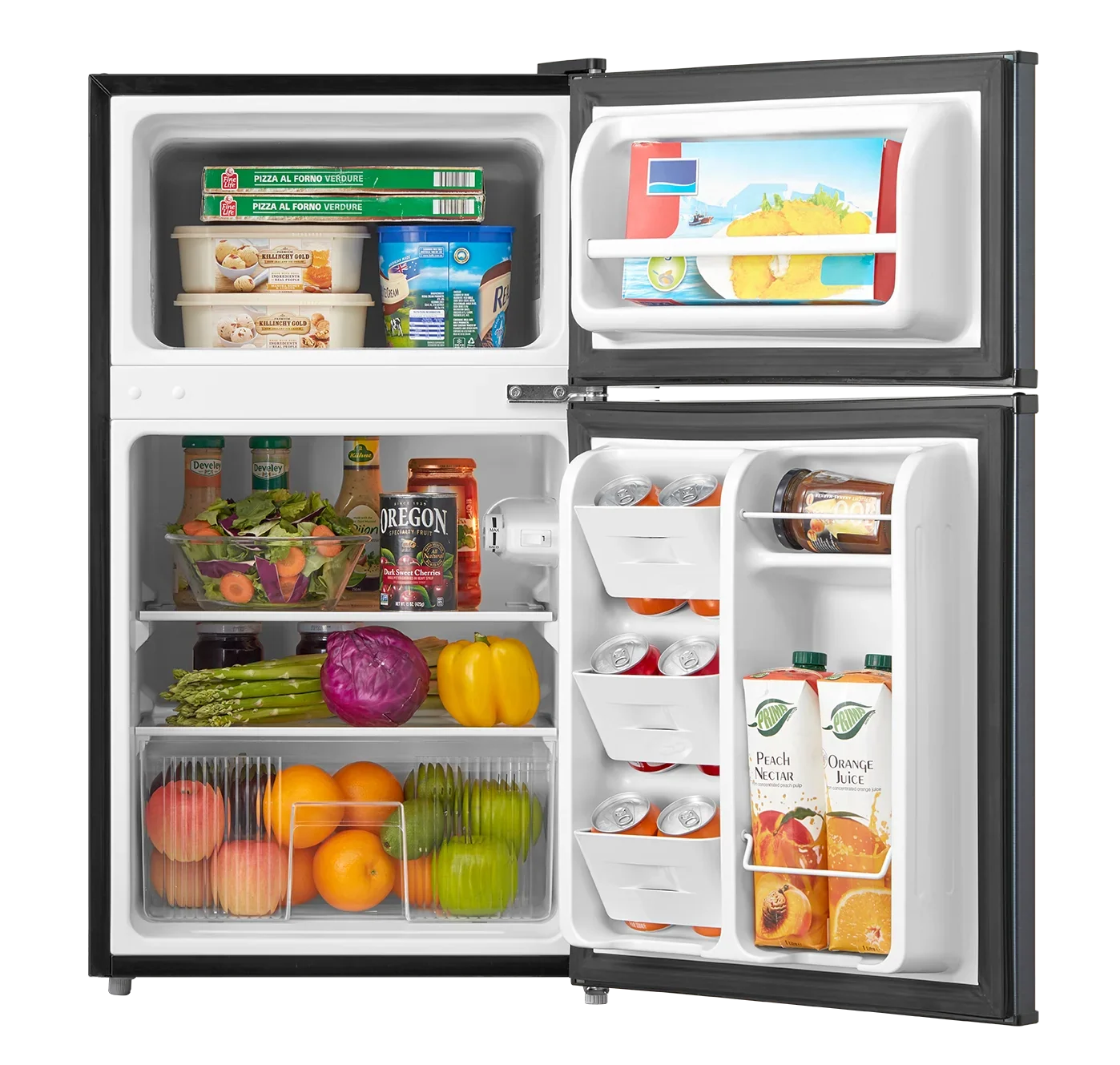 Arctic King Two-Door Mini Fridge With Freezer, 3.2 Cu ft, 18.5 in x 19.4 in x 33.3 in, Stainless Steel - E-Star - Image 4