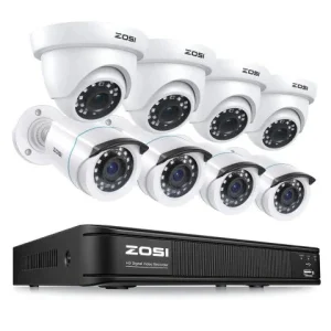 ZOSI 8 Security Camera System 720p DVR 8 Channel 1280TVL HD Weatherproof CCTV