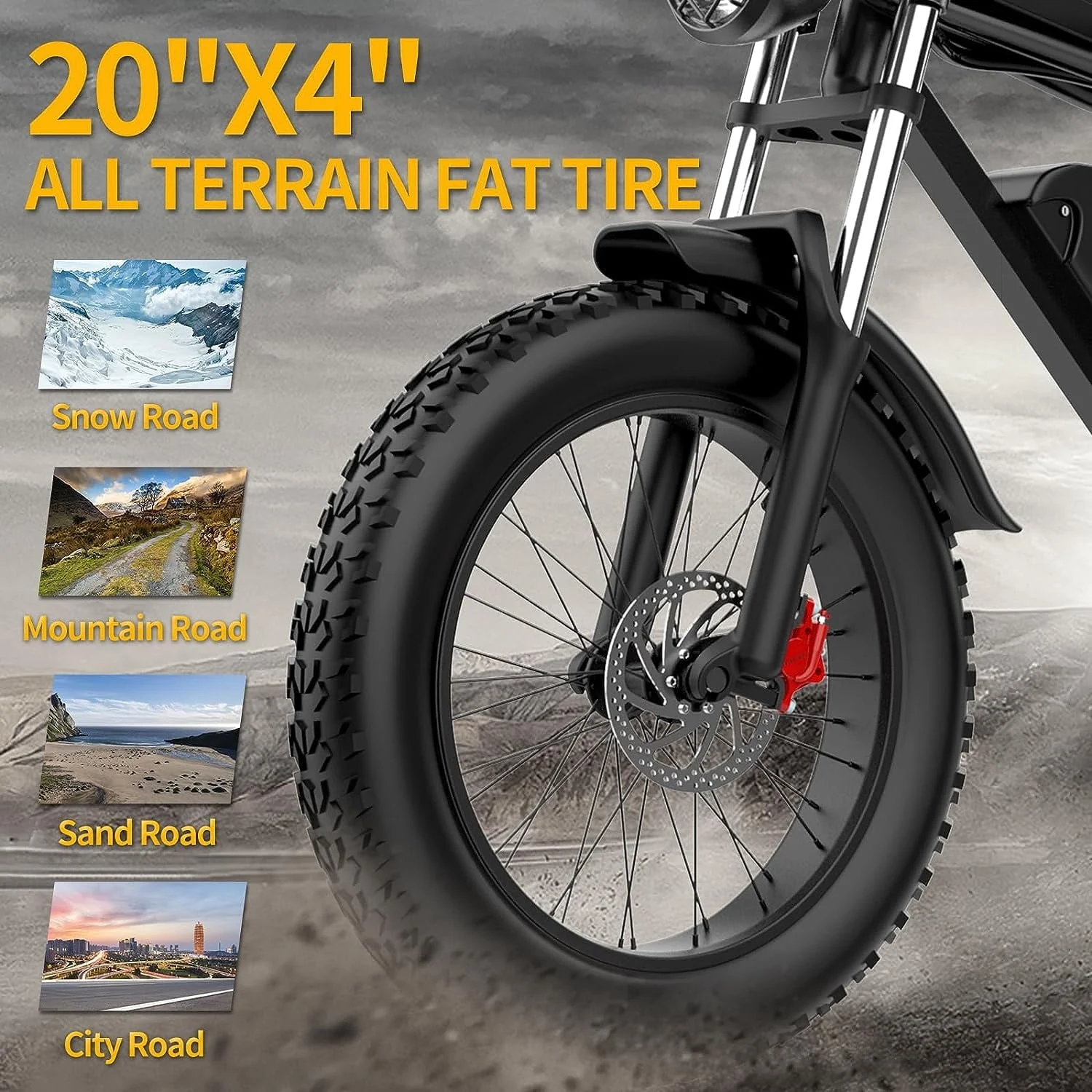 Electric Bike for Adults Ridstar, 20" Fat Tire Electric Motorcycle, 1000W Electric Bike with Removable 48V/20ah Battery E - Bike Shimano 7 Full Suspension Electric Bicycle - Image 6