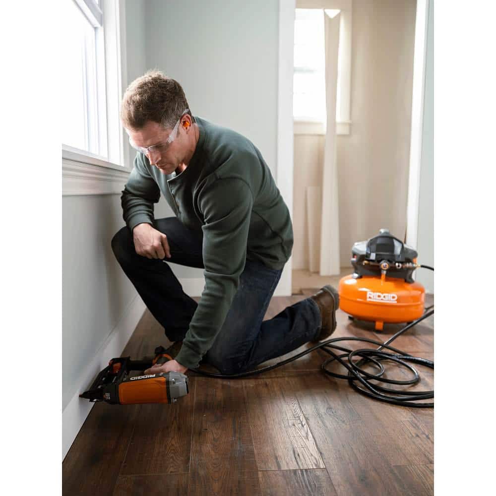 6 Gal. Portable Electric Pancake Air Compressor w/ 18GA Brad Nailer, 16GA Straight Finish Nailer, & 18GA Finish Stapler R69603FK - Image 2