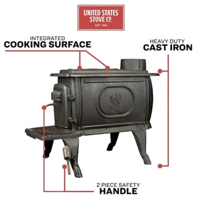 Logwood Cast Iron Wood Stove, 900 Sq. Ft., EPA Exempt - 1269E - Image 4