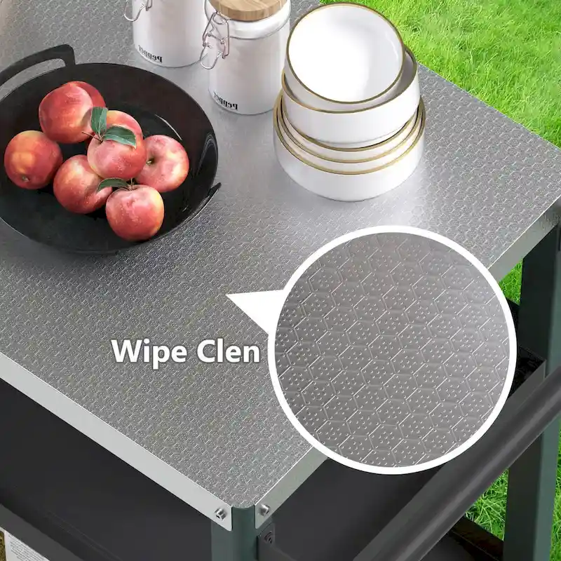 Portable Kitchen Island Grill Cart for Patios - Image 32
